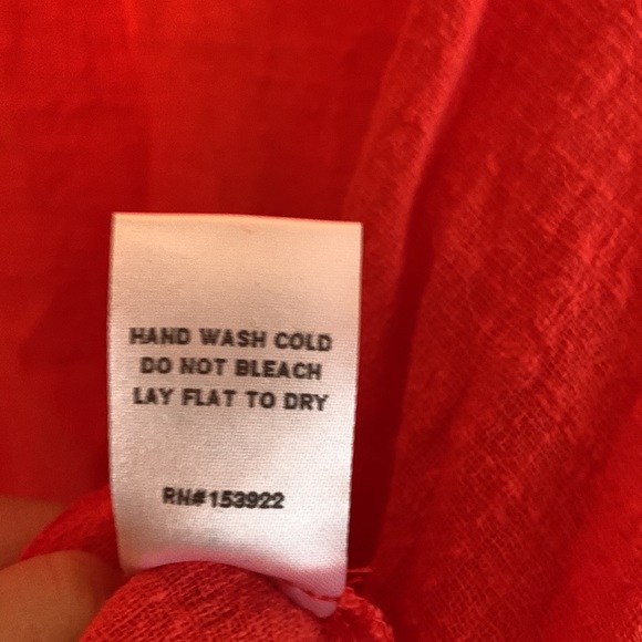 Pretty Flutter Sleeve Red  Orange Cotton Top! - Picture 4 of 7